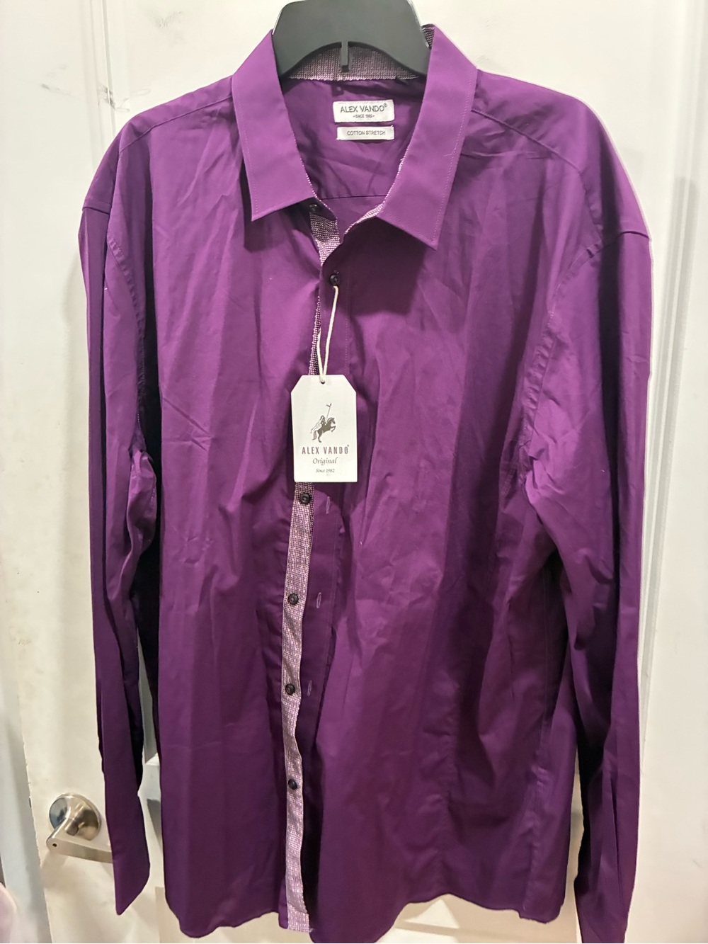 Alex Vando Men's Long-Sleeve Purple Dress Shirt